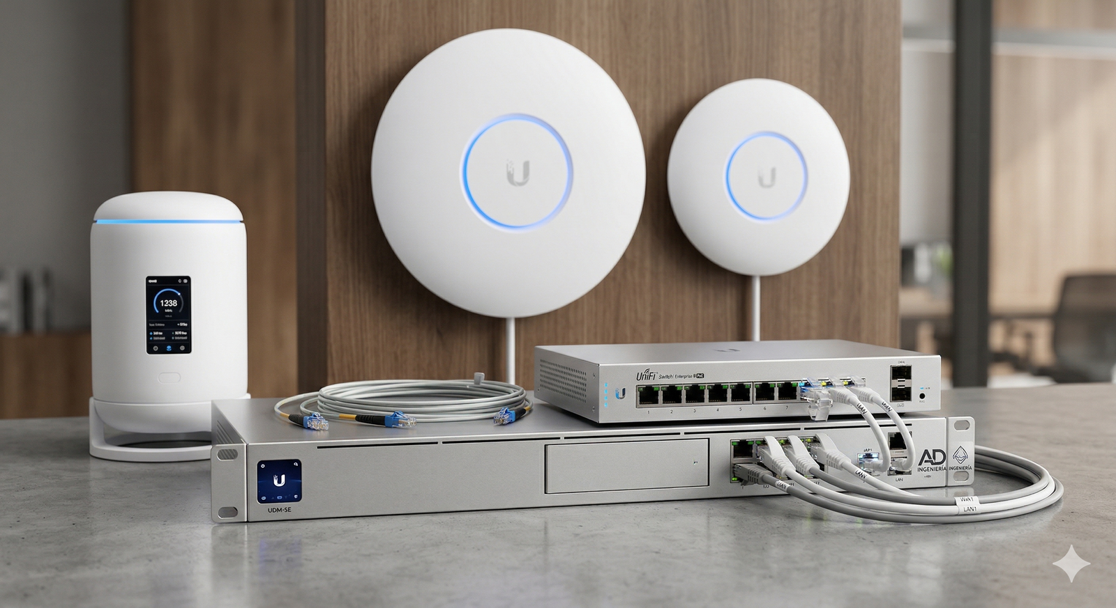 Equipos Ubiquiti instalados en infraestructura de red